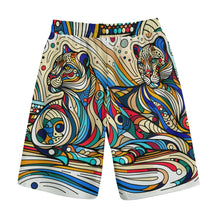 Load image into Gallery viewer, Colorful Leopards Line Art | Unisex Straight Short (100% Cotton)