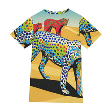 Load image into Gallery viewer, Leopards with Colorful Body in Desert | Unisex T-Shirt | (100% Cotton)