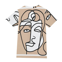 Load image into Gallery viewer, Beige and White Face Line Art | Unisex T-Shirt | (100% Cotton)