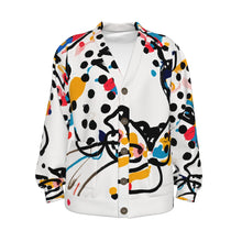 Load image into Gallery viewer, Colorful Leopard face | Unisex V-neck Knitted Cardigan