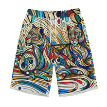 Load image into Gallery viewer, Colorful Leopards Line Art | Unisex Straight Short (100% Cotton)
