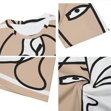 Load image into Gallery viewer, Beige and White Face Line Art | Unisex T-Shirt | (100% Cotton)