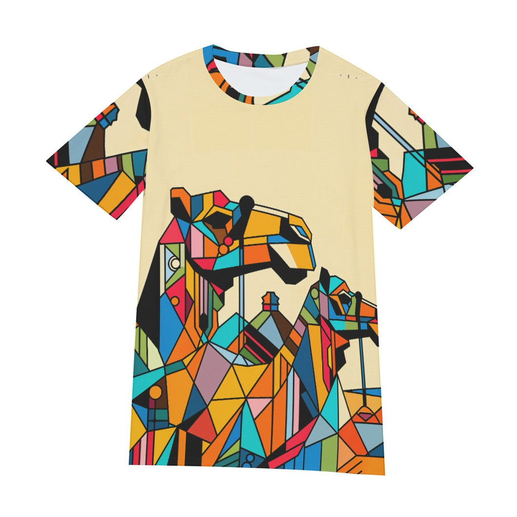 Colorful Digital Art of Camels | Unisex T-Shirt | (100% Cotton)