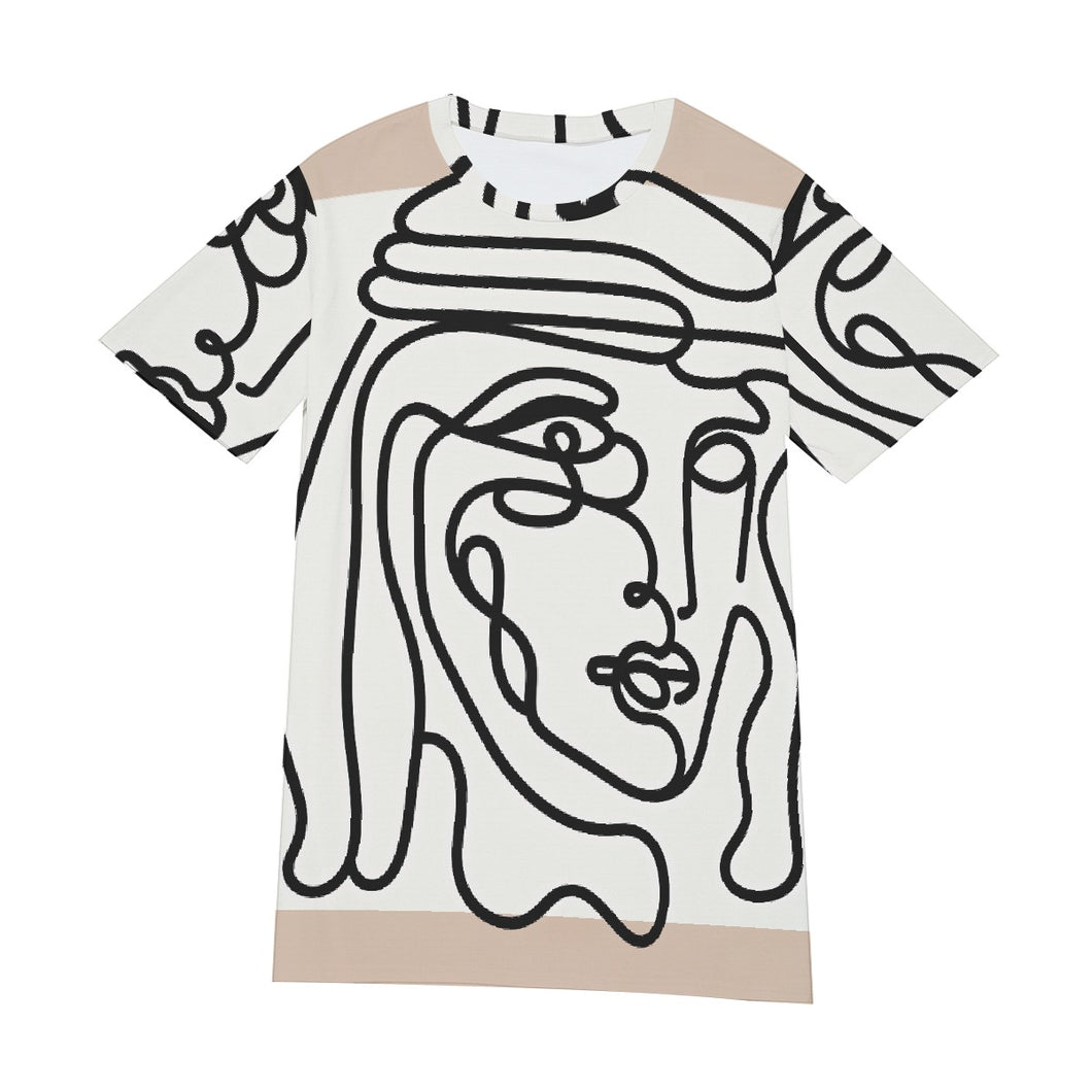 Man wearing Shemagh Line Art| Unisex T-Shirt | (100% Cotton)