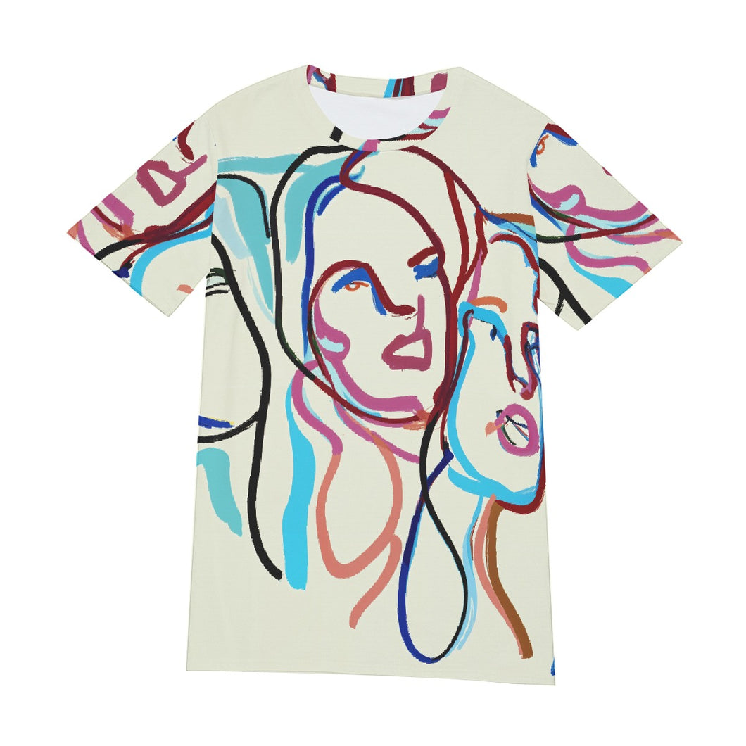 Faces Random Line Art  2 | Unisex T-Shirt | (100% Cotton)