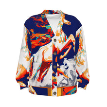 Load image into Gallery viewer, Horse Fired Art | Unisex V-neck Knitted Cardigan
