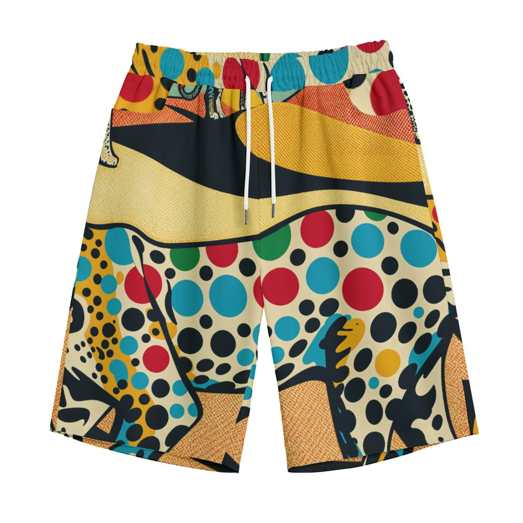 Colorful Leopards Body in Desert | Unisex Straight Short (100% Cotton)