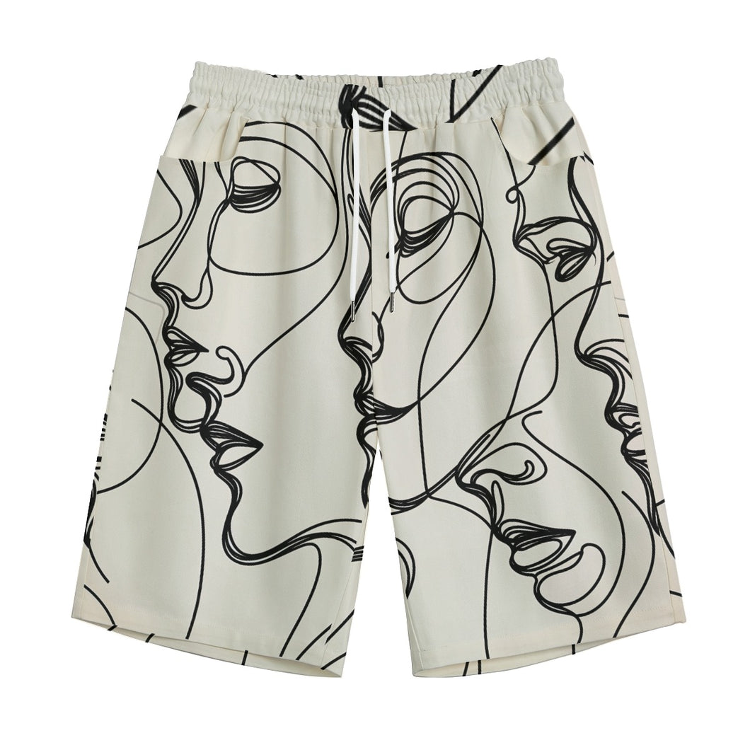 Faces Pencil Art | Unisex Straight Short (100% Cotton)