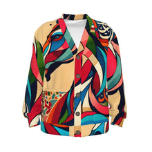 Load image into Gallery viewer, Colorful Horse Art | Unisex V-neck Knitted Cardigan
