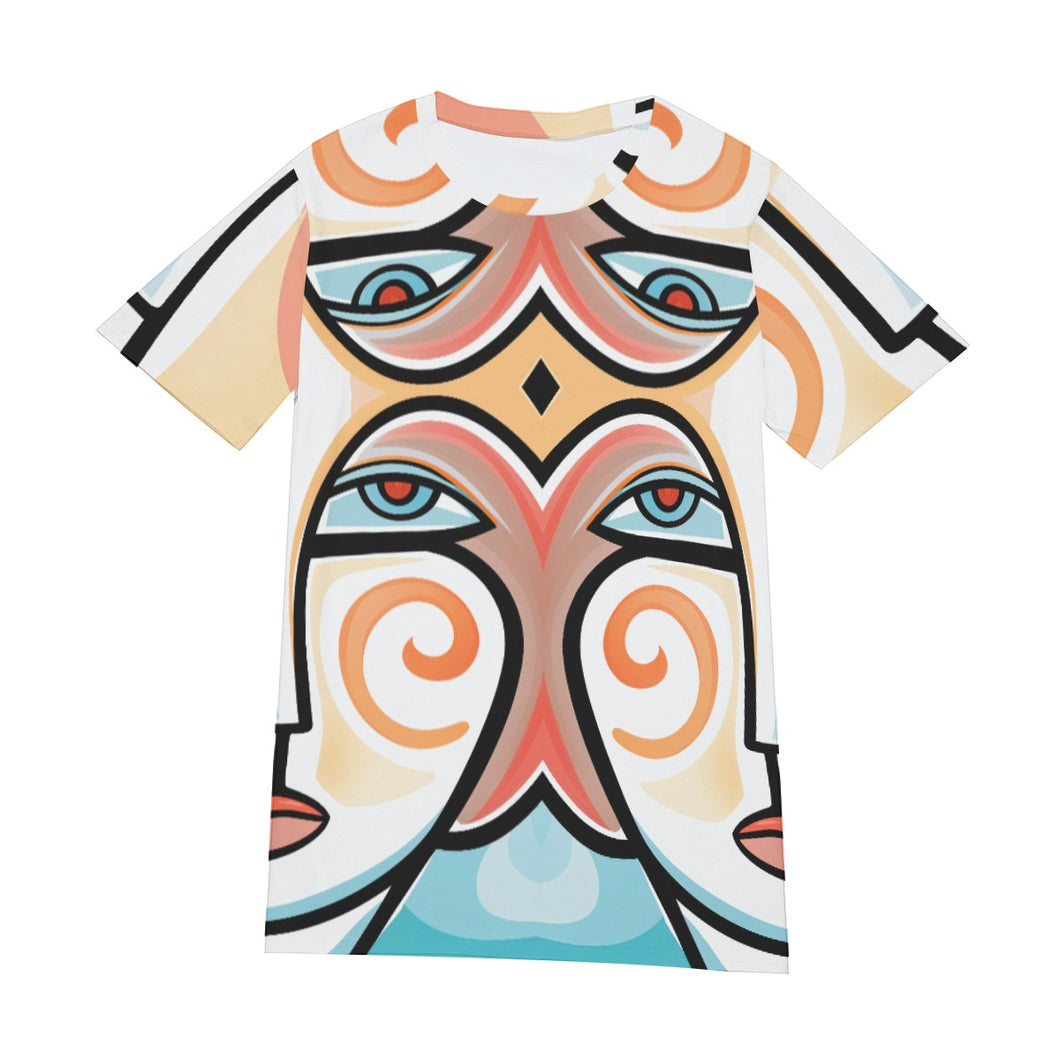 Colorful Face Abstract Art  | Unisex T-Shirt | (100% Cotton)