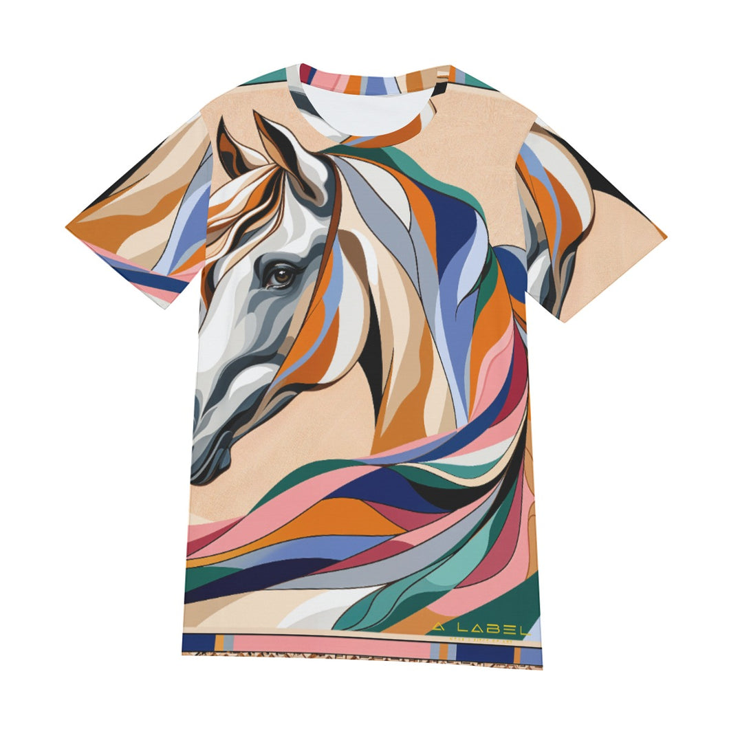 Colorful Arabian Horse Digital Art  | Unisex O-Neck T-Shirt | (100% Cotton)