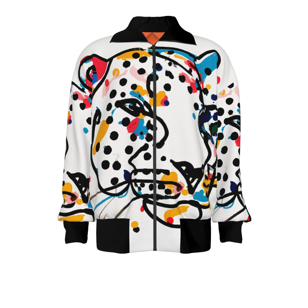 Leopard Face Line Art | Unisex Knitted Jacket