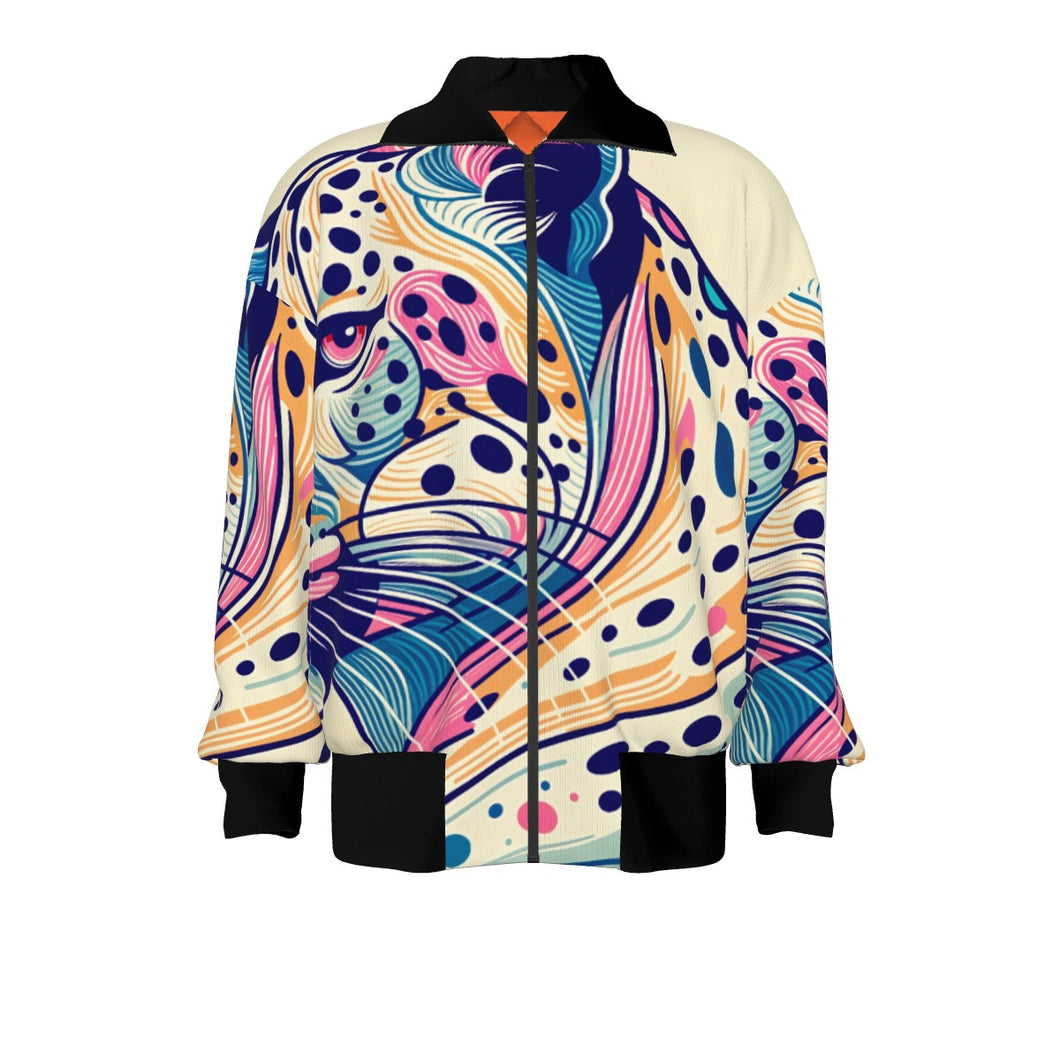 Blue and Pink Leopard Print | Unisex Knitted Jacket