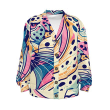 Load image into Gallery viewer, Pink and Blue Leopard Print | Unisex V-neck Knitted Cardigan
