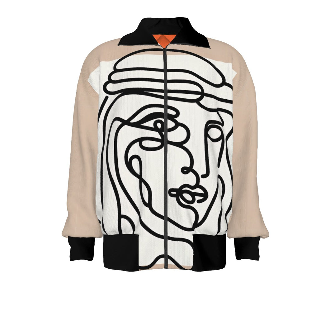 Man wearing Shemagh Line Art | Unisex Knitted Jacket