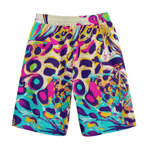 Load image into Gallery viewer, Pink and Blue Leopard Print | Unisex Straight Short (100% Cotton)
