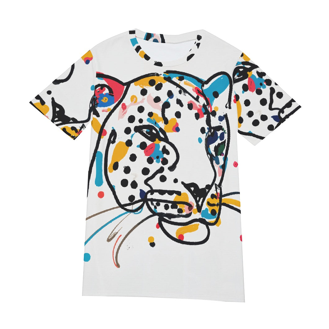 Leopard Face Line Art | Unisex T-Shirt | (100% Cotton)