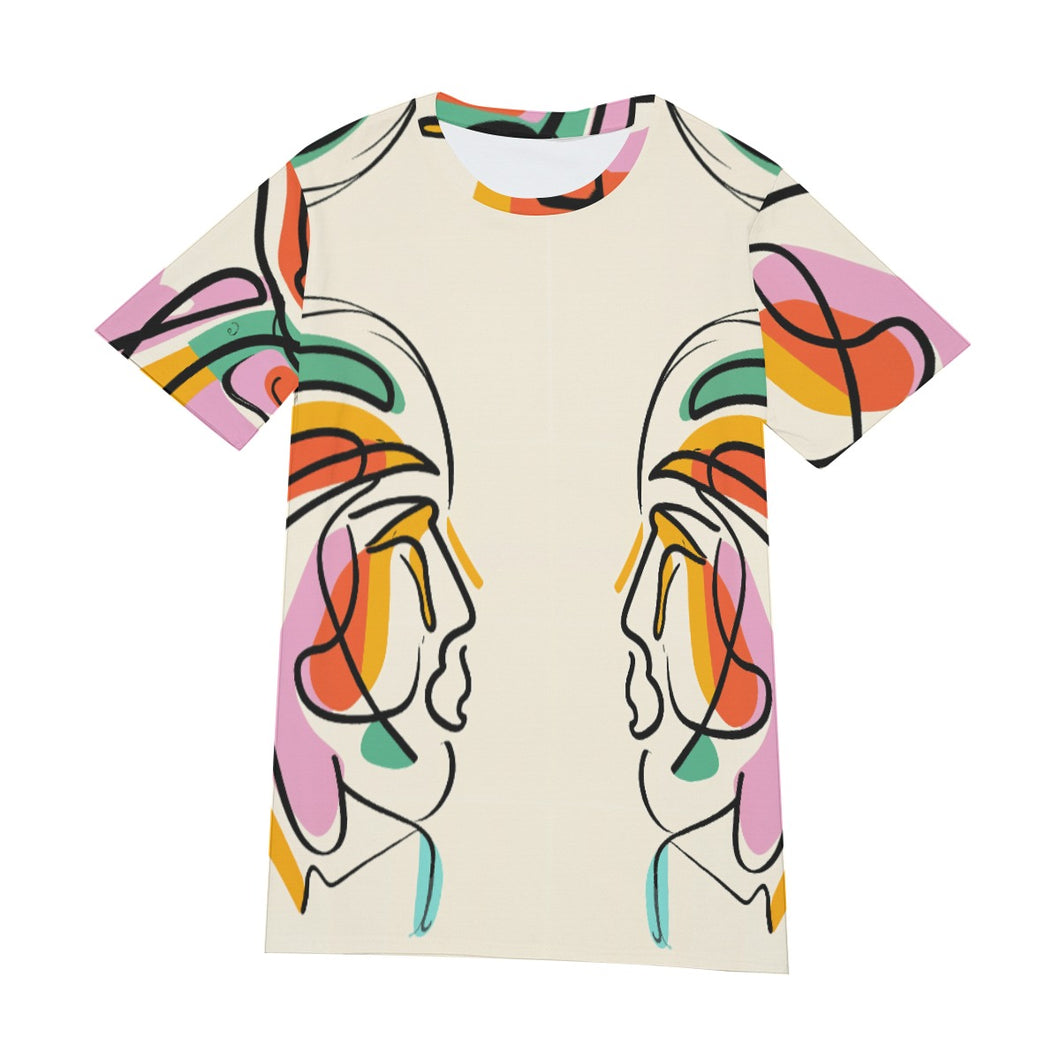 Colorful Face in Opposite Sides| Unisex T-Shirt | (100% Cotton)